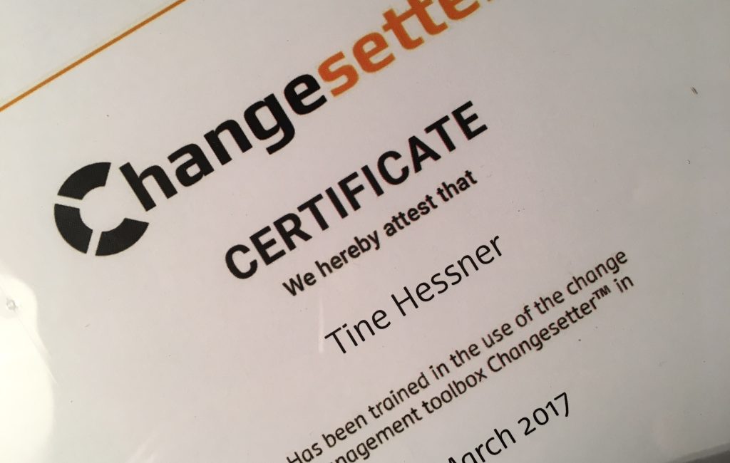 CHANGESETTER – CERTIFIKAT Changesetter - certificate
